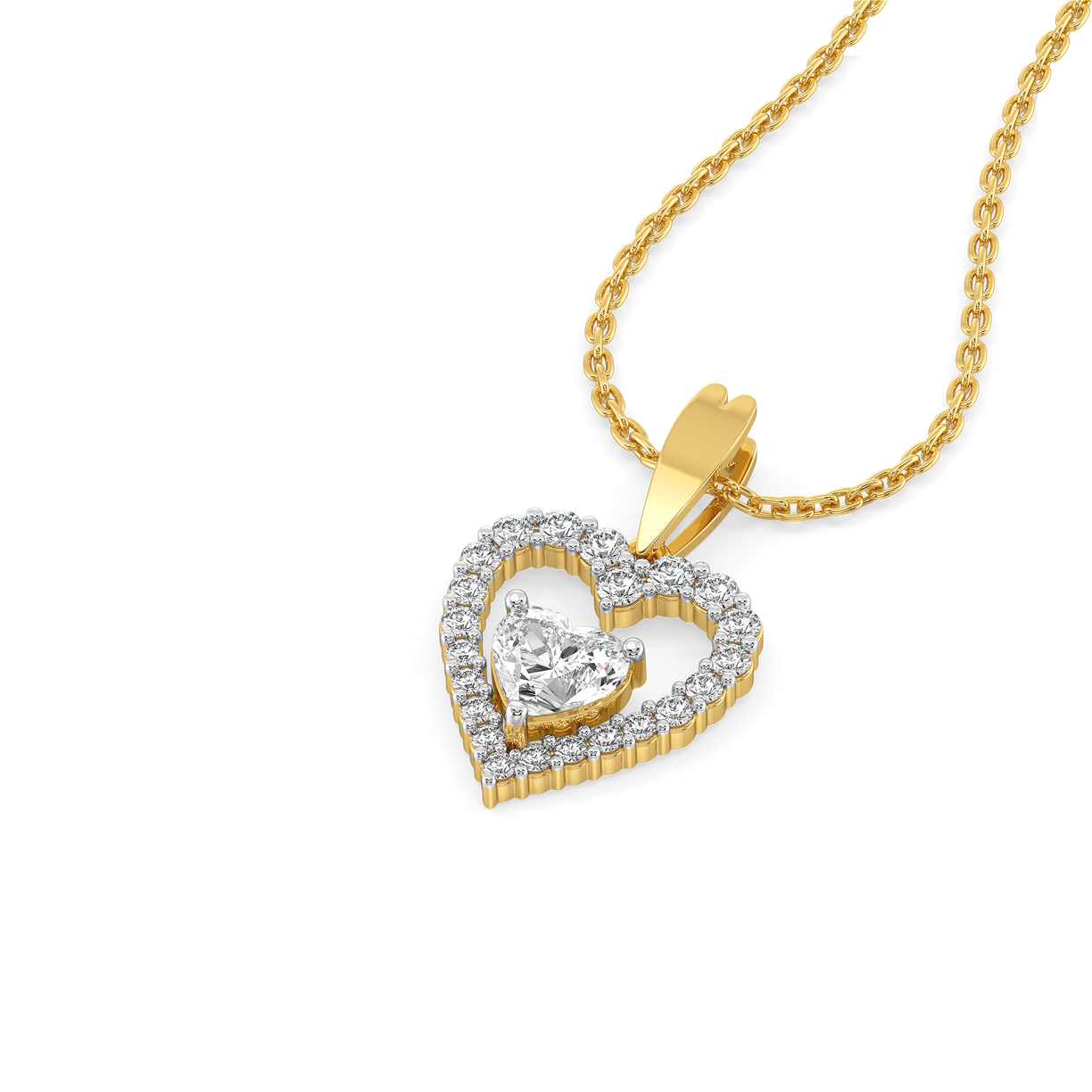 Twinkle Heart - Pure Gold Lab Diamond Pendant