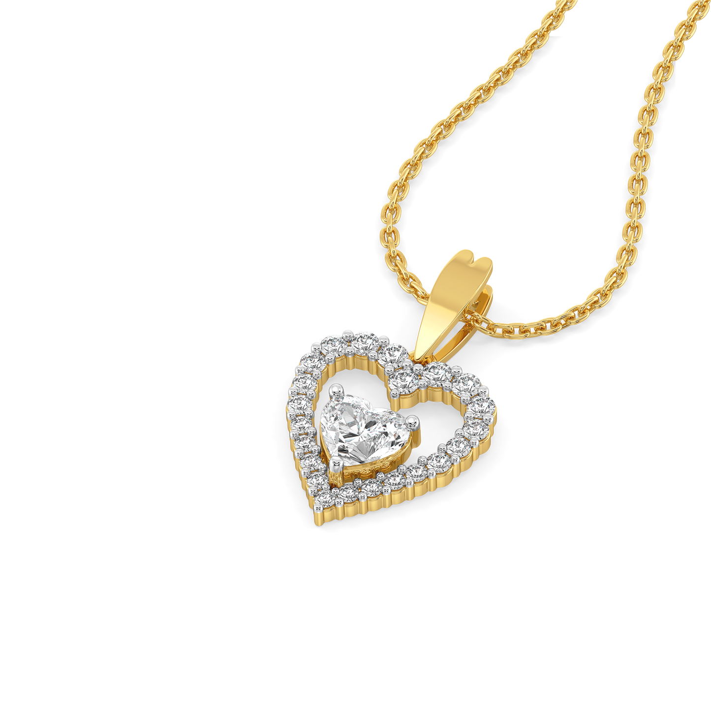 Twinkle Heart - Pure Gold Lab Diamond Pendant