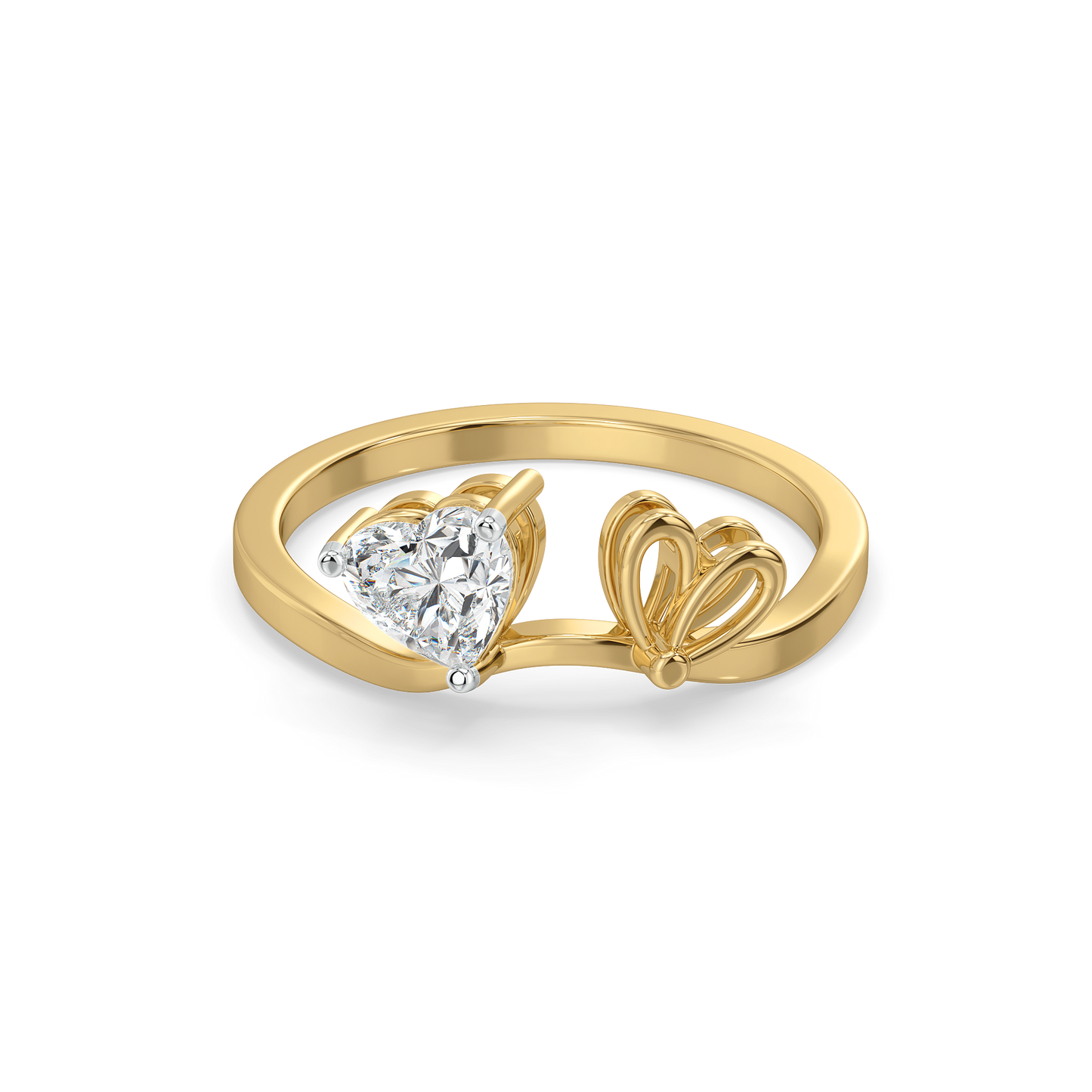 Little Bow Heart - Pure Gold Lab Diamond Ring
