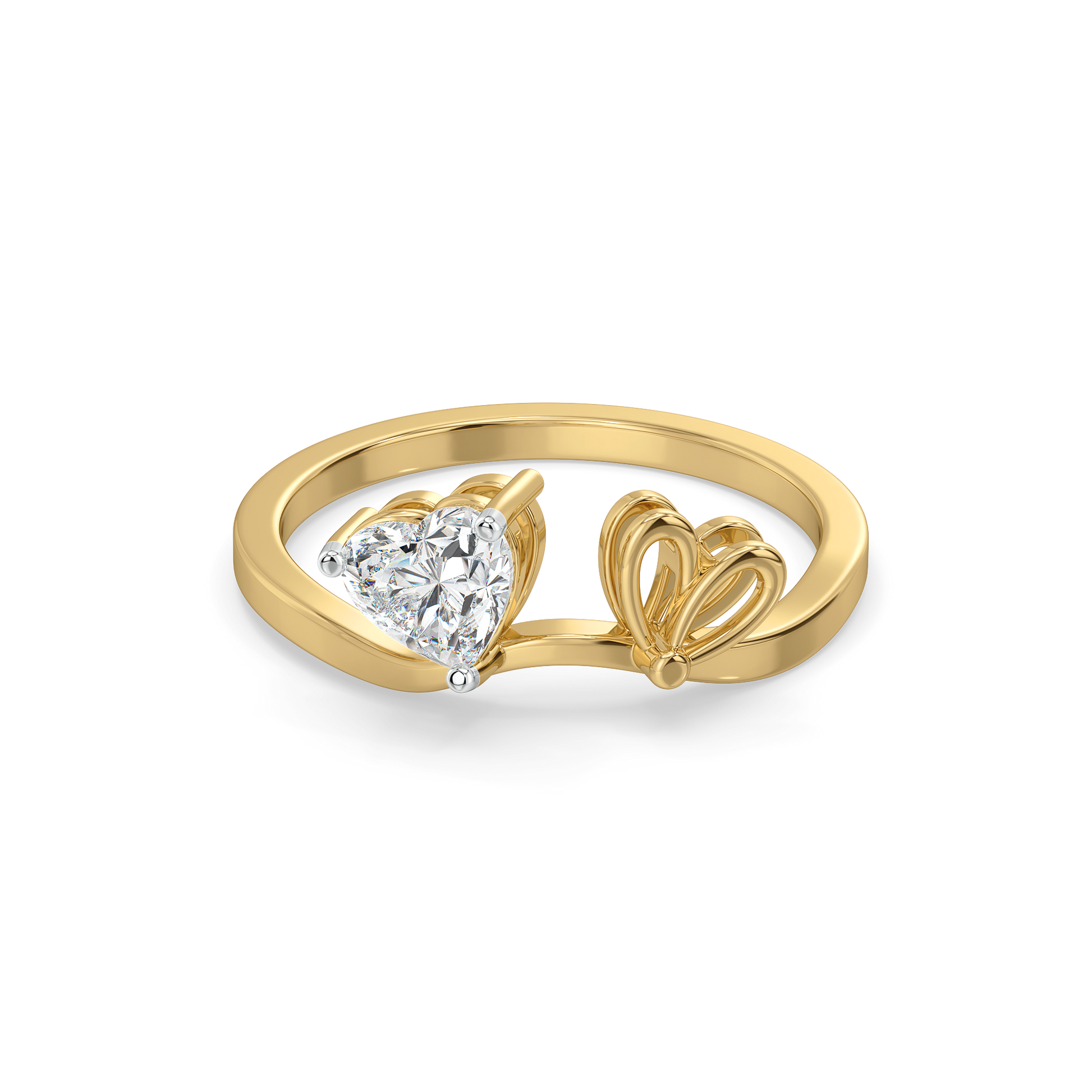 Little Bow Heart - Pure Gold Lab Diamond Ring