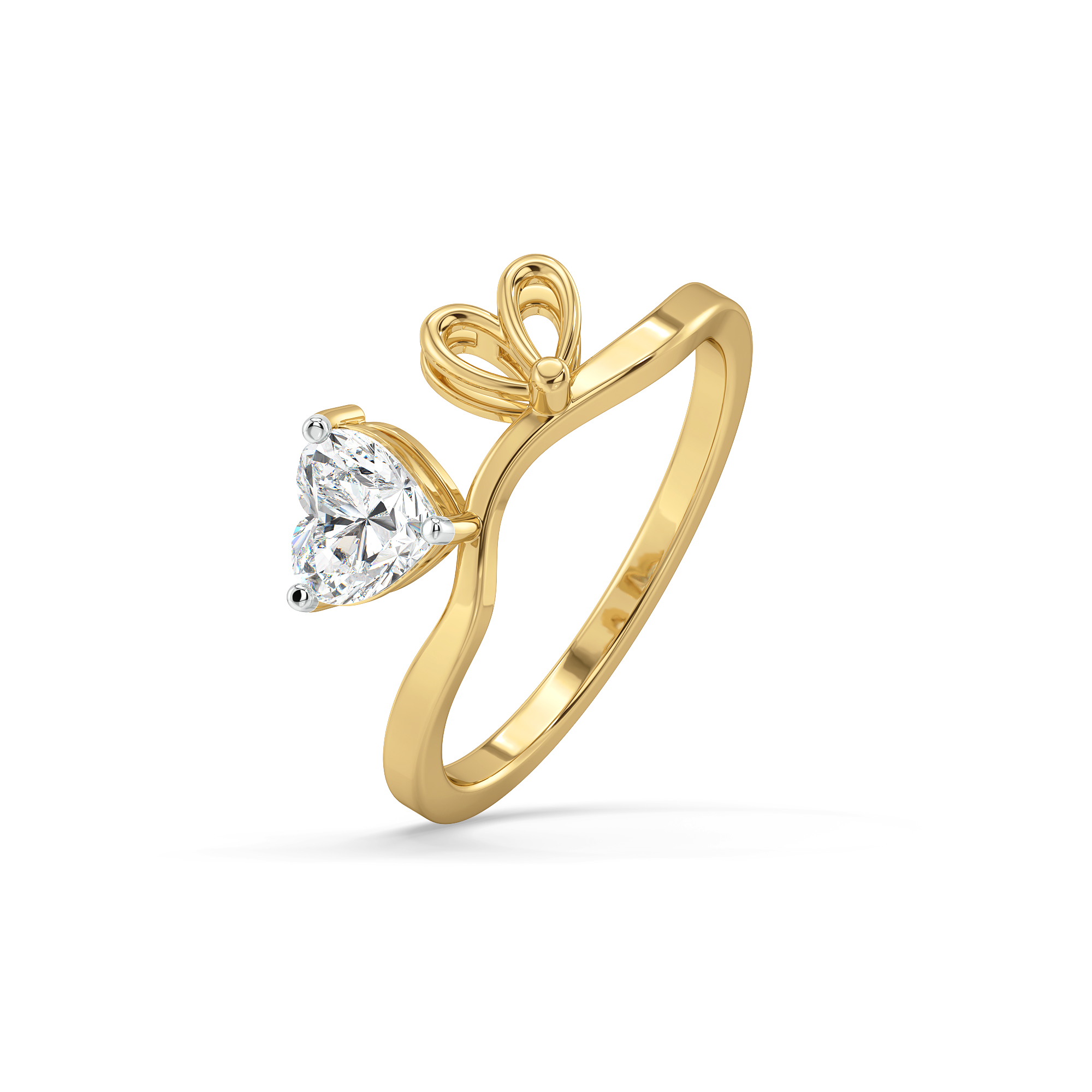 Little Bow Heart - Pure Gold Lab Diamond Ring