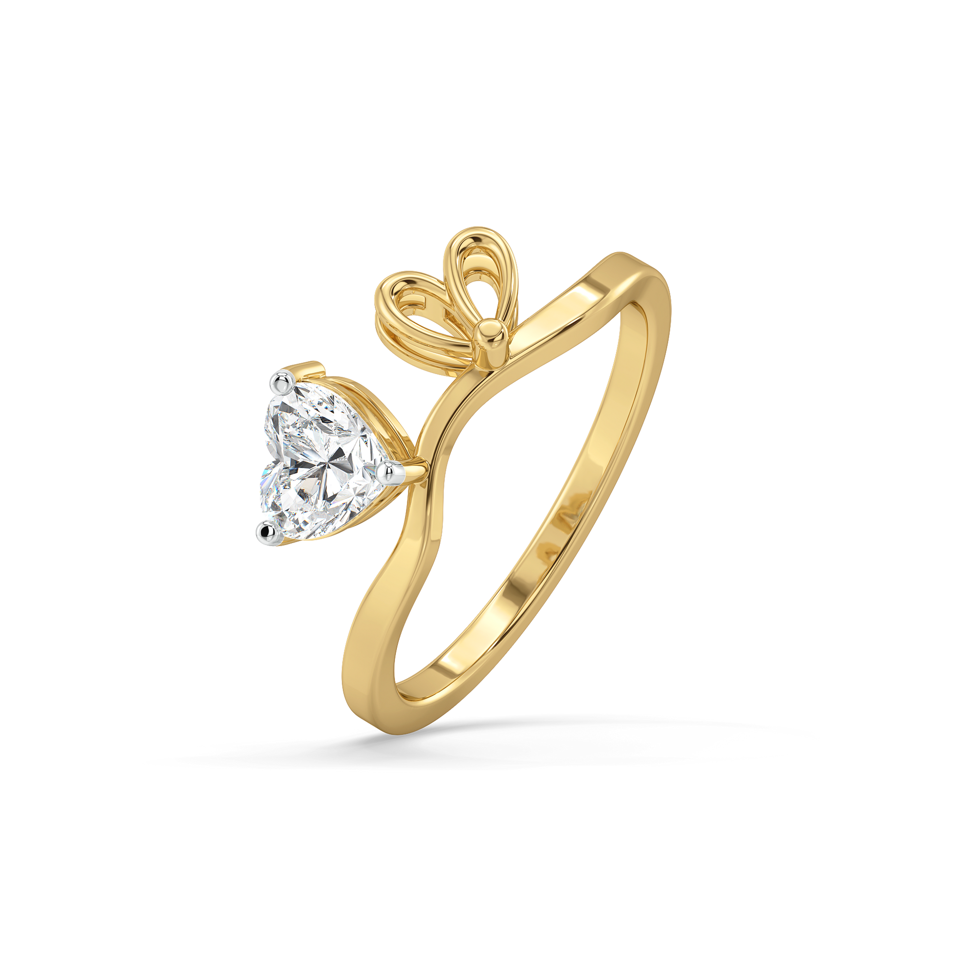 Little Bow Heart - Pure Gold Lab Diamond Ring