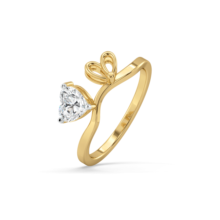 Little Bow Heart - Pure Gold Lab Diamond Ring
