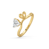 Lukson Little Bow Heart Pure Gold Lab Grown Diamond Ring