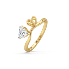 Little Bow Heart - Pure Gold Lab Diamond Ring
