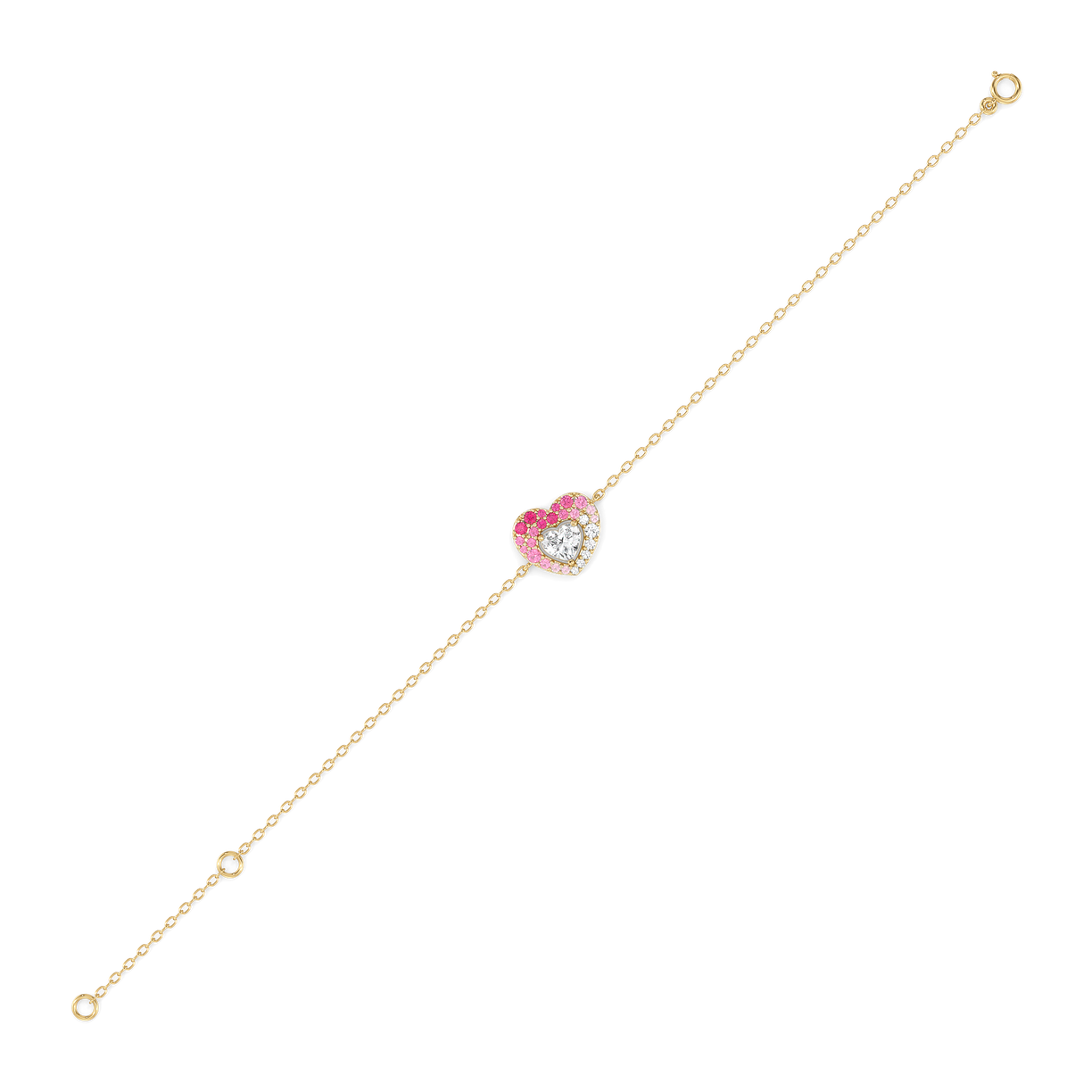 Rosé Heart - Pure Gold Lab Diamond Bracelet
