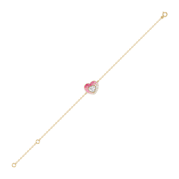 Rosé Heart - Pure Gold Lab Diamond Bracelet