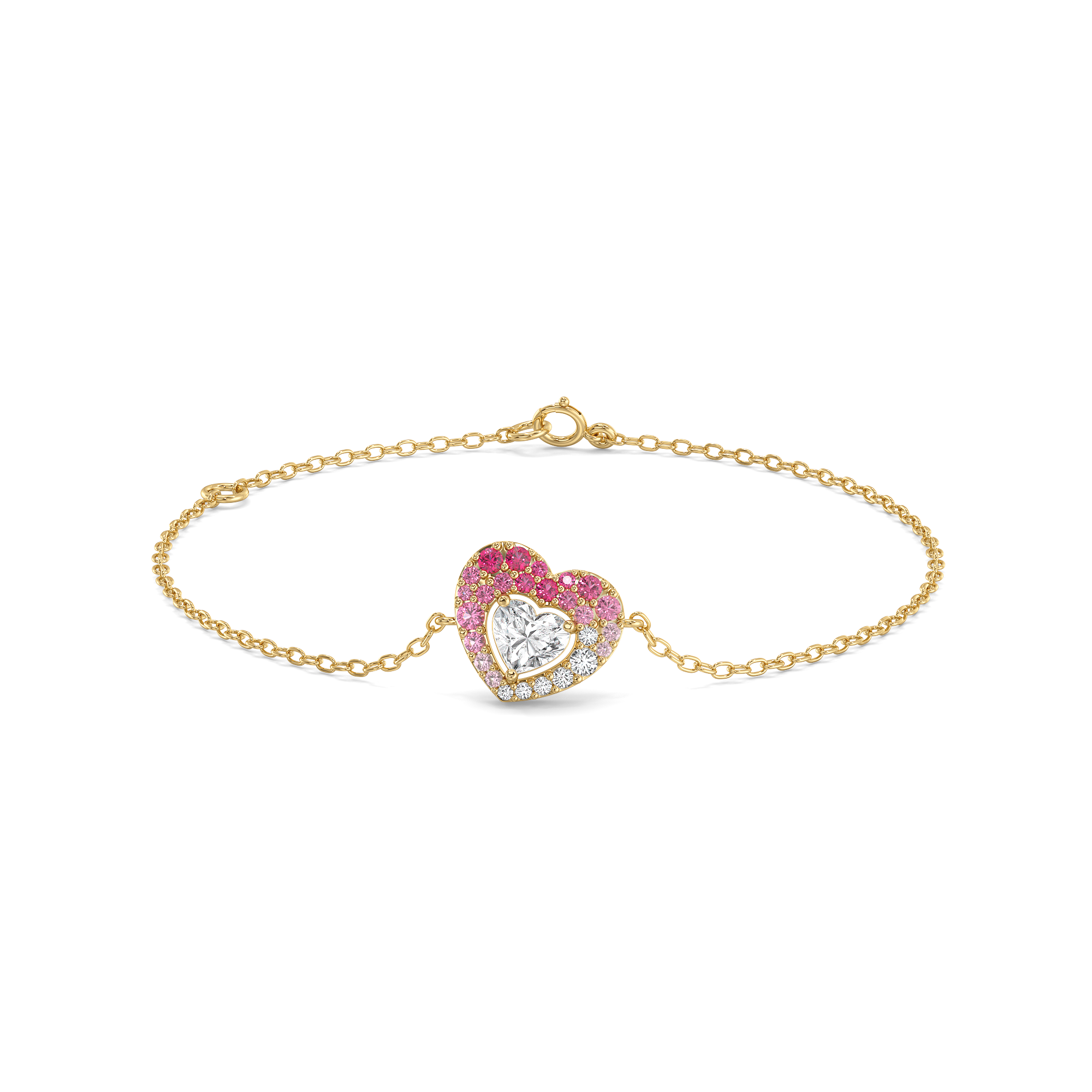 Rosé Heart - Pure Gold Lab Diamond Bracelet