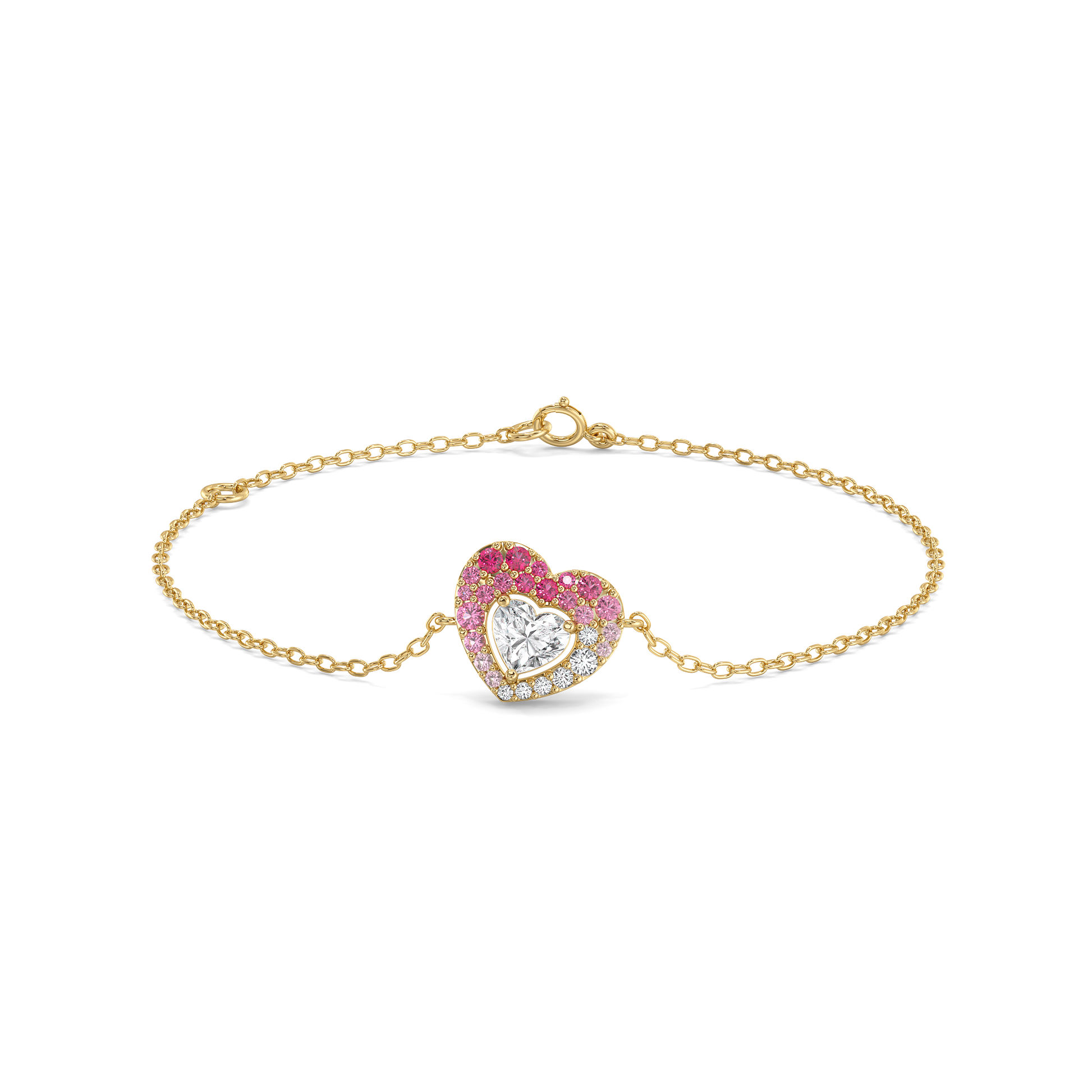 Rosé Heart - Pure Gold Lab Diamond Bracelet