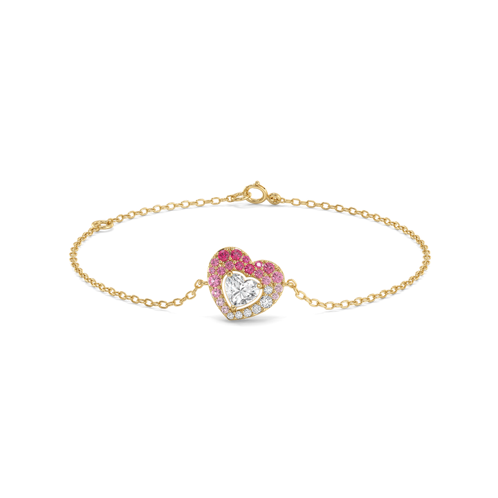 Rosé Heart - Pure Gold Lab Diamond Bracelet