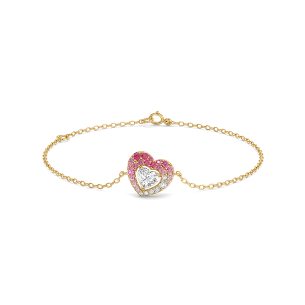 Rosé Heart - Pure Gold Lab Diamond Bracelet