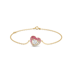 Rosé Heart - Pure Gold Lab Diamond Bracelet