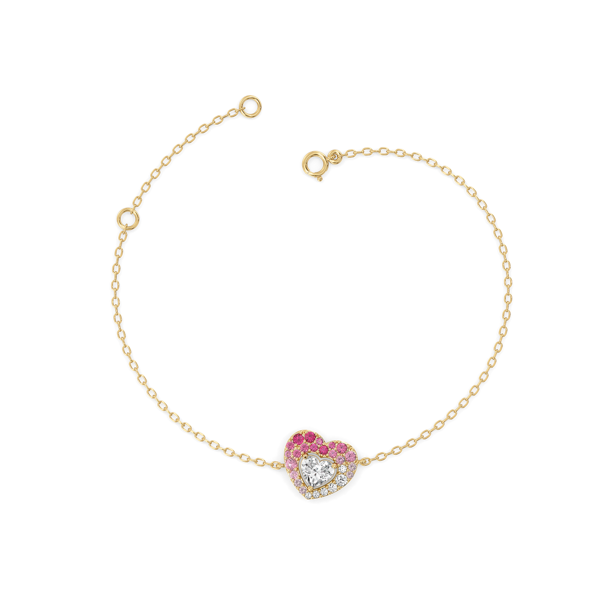 Rosé Heart - Pure Gold Lab Diamond Bracelet