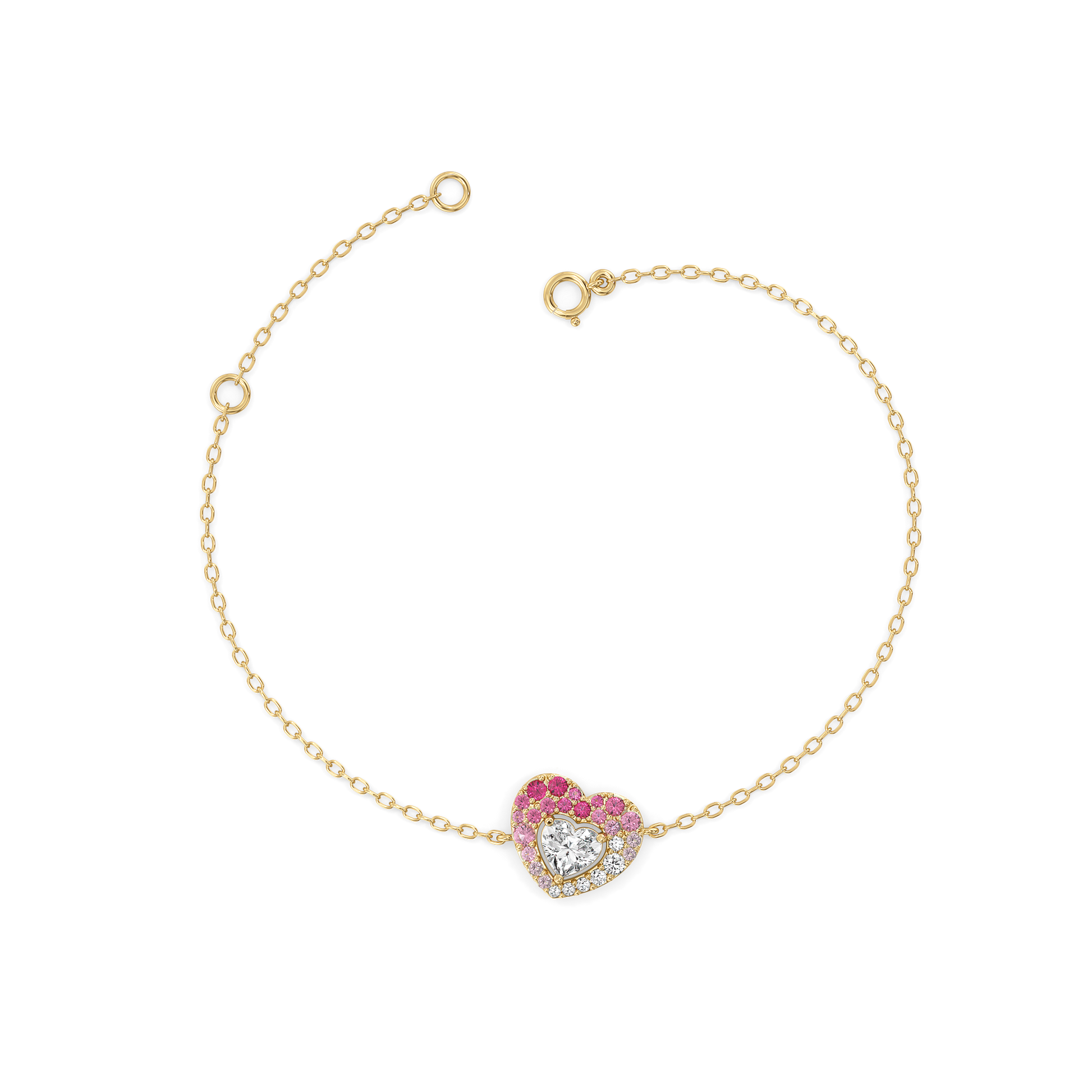 Rosé Heart - Pure Gold Lab Diamond Bracelet