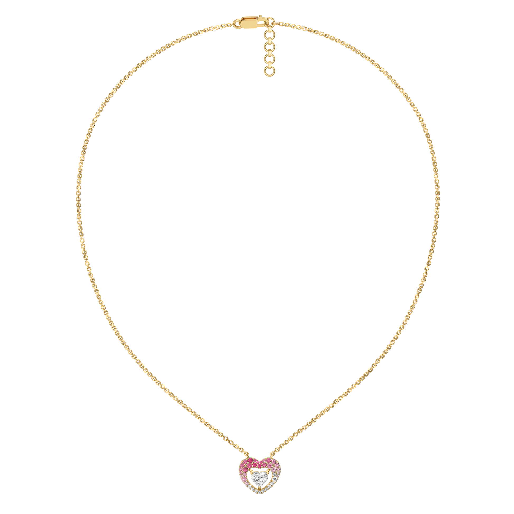 Rosé Heart - Pure Gold Lab Diamond Necklace