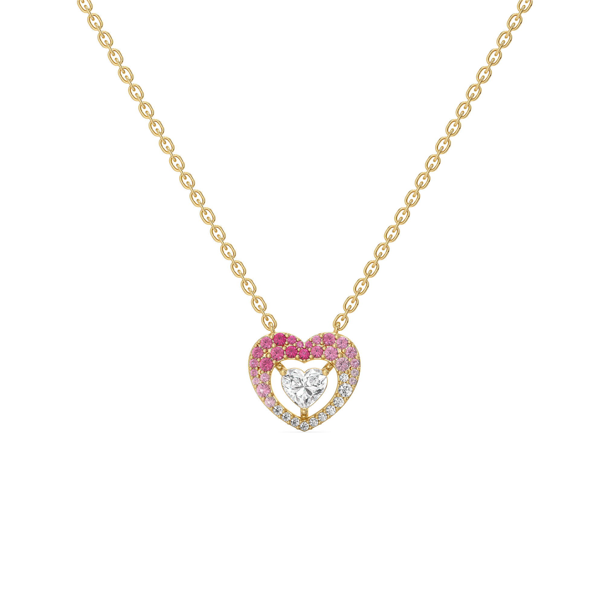 Rosé Heart - Pure Gold Lab Diamond Necklace