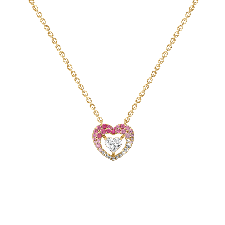 Rosé Heart - Pure Gold Lab Diamond Necklace