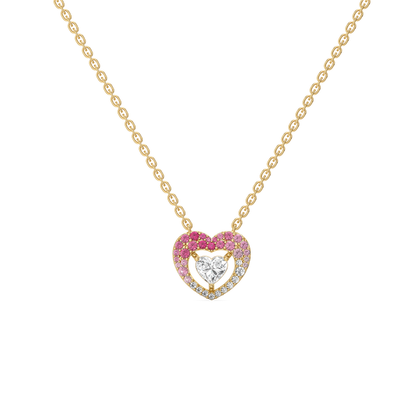 Lukson Rosé Heart - Pure Gold Lab Grown Diamond Necklace
