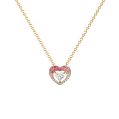 Rosé Heart - Pure Gold Lab Diamond Necklace