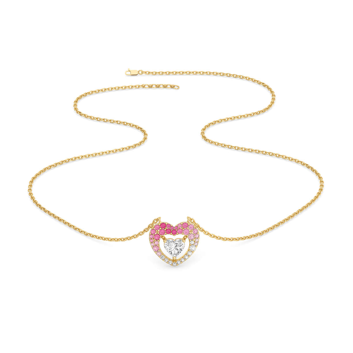 Rosé Heart - Pure Gold Lab Diamond Necklace