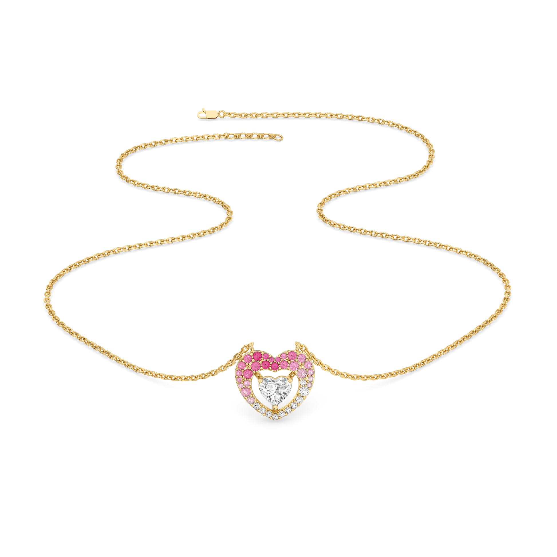 Rosé Heart - Pure Gold Lab Diamond Necklace