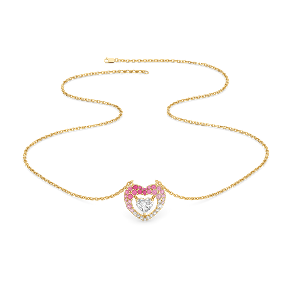 Rosé Heart - Pure Gold Lab Grown Diamond Necklace - Lukson 