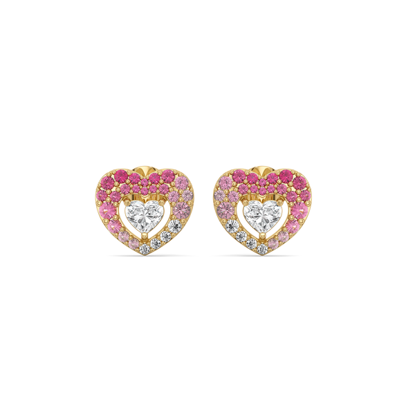 Lukson lab grown diamond rose heart studs