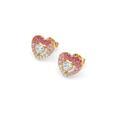 Rosé Heart Stud - Pure Gold Lab Diamond Earrings