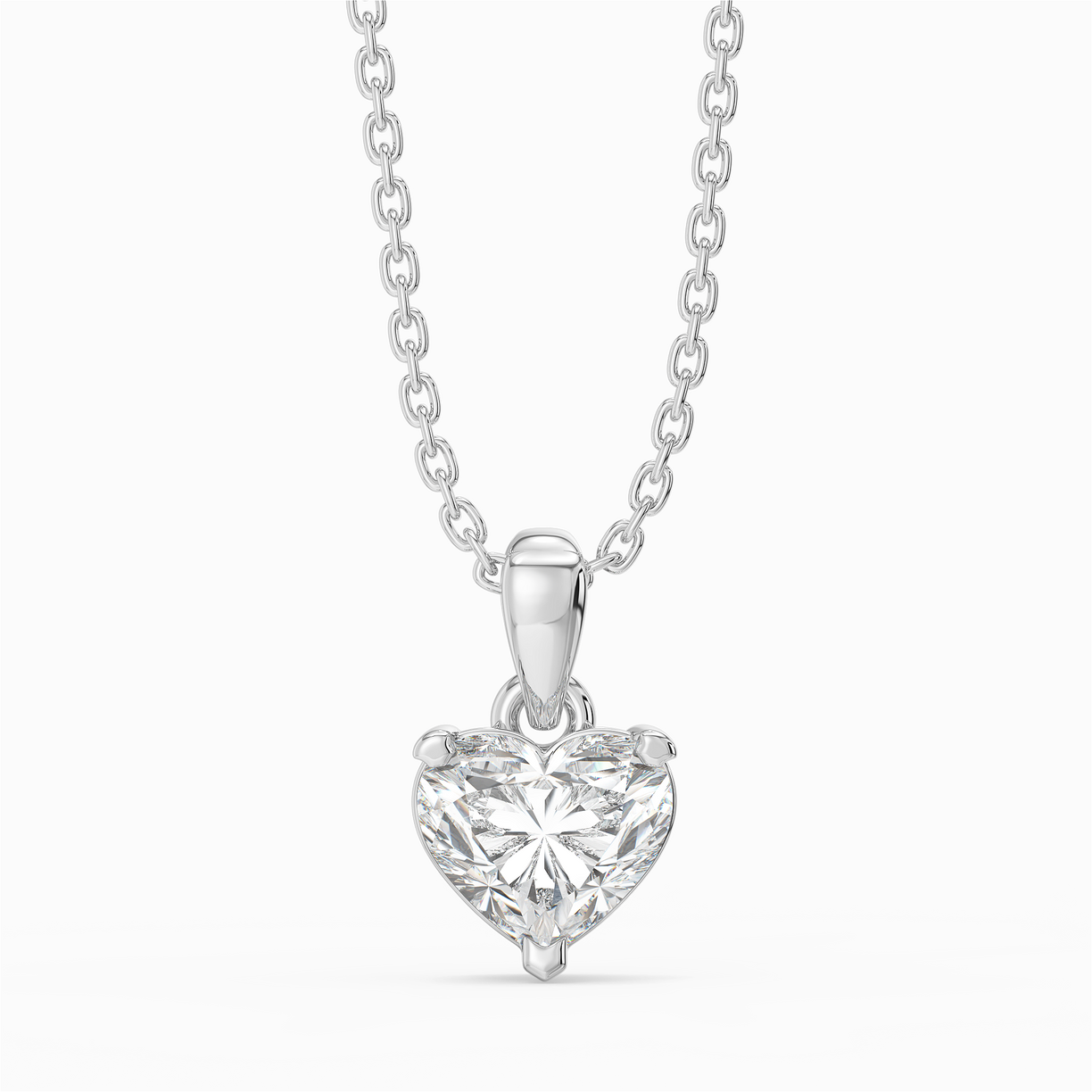 Snowed Heart - Pure Gold Lab Diamond Pendant