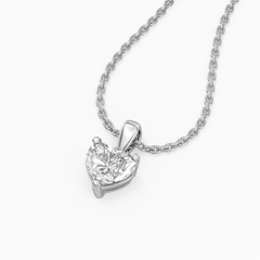 Snowed Heart - Pure Gold Lab Diamond Pendant