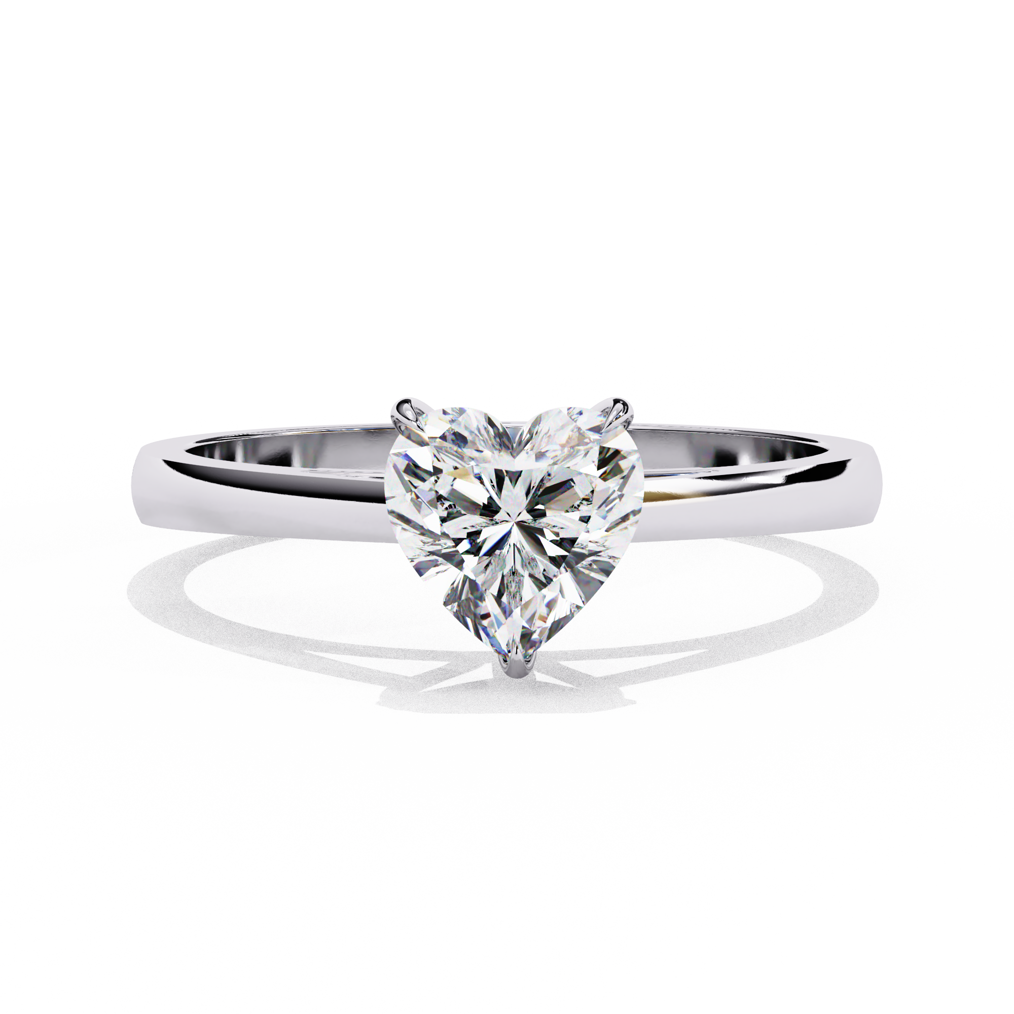Snowed Heart - Pure Gold Lab Diamond Solitaire Ring