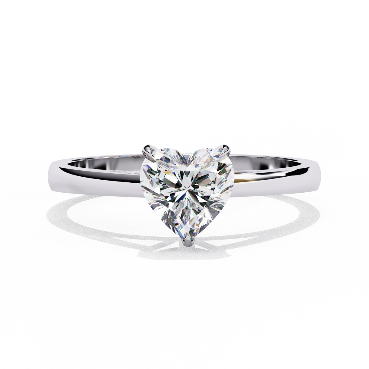 Snowed Heart - Pure Gold Lab Diamond Solitaire Ring