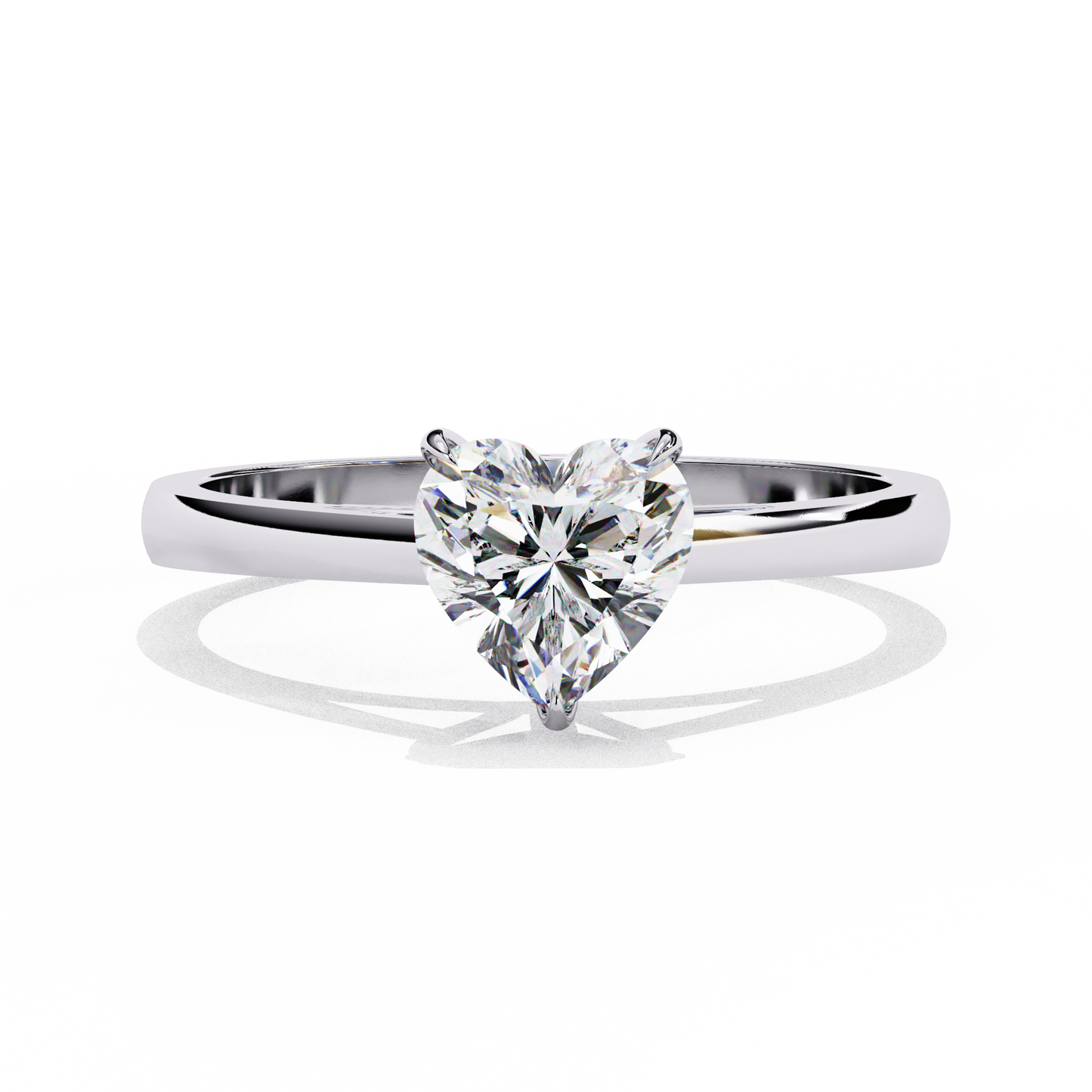Snowed Heart - Pure Gold Lab Diamond Solitaire Ring