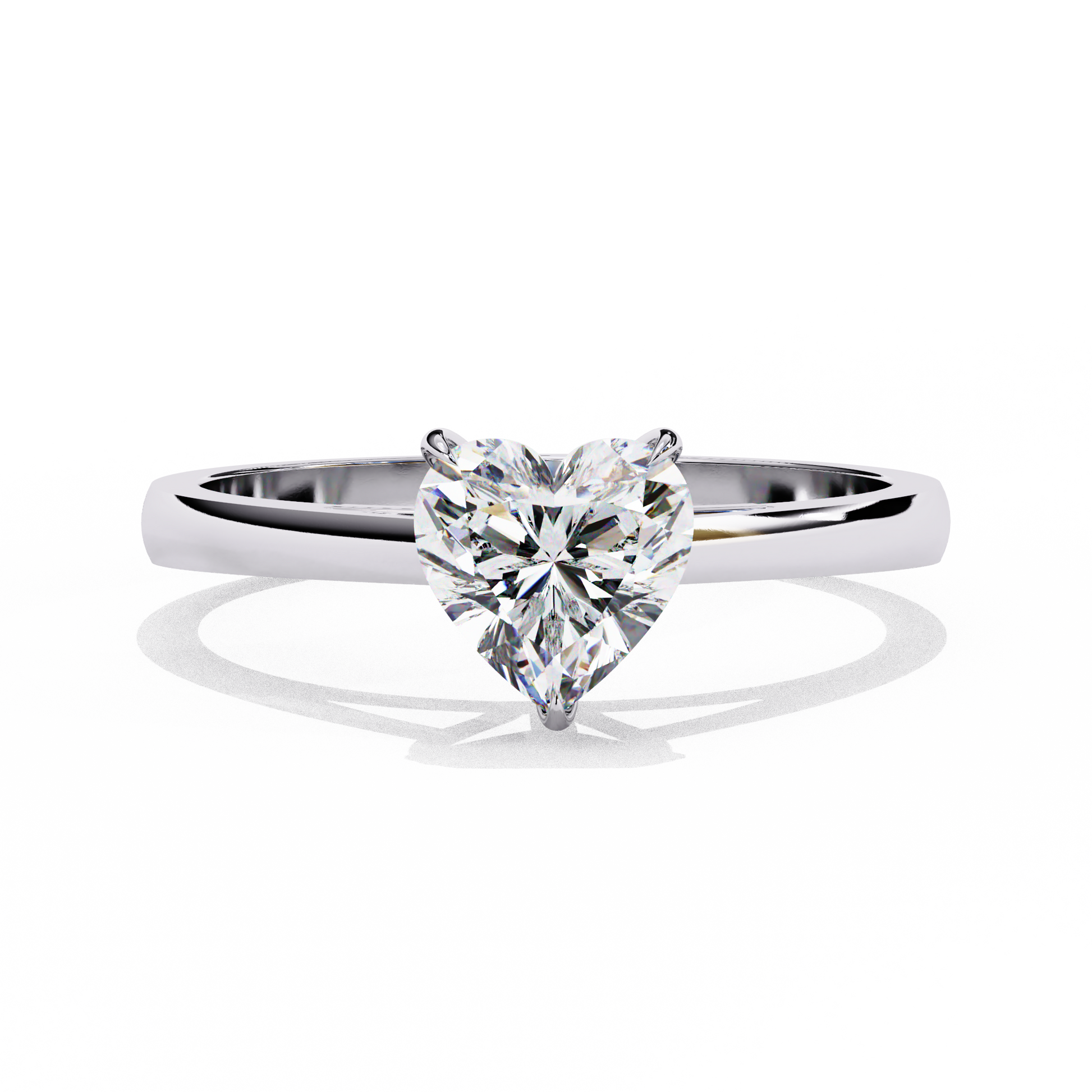 Snowed Heart - Pure Gold Lab Diamond Solitaire Ring