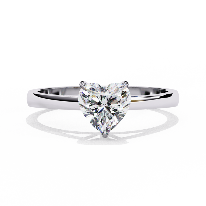 Snowed Heart - Pure Gold Lab Diamond Solitaire Ring