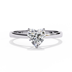 Snowed Heart - Pure Gold Lab Diamond Solitaire Ring