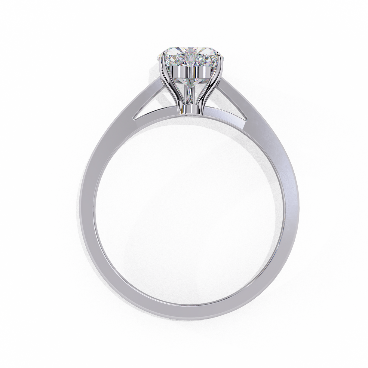 Snowed Heart - Pure Gold Lab Diamond Solitaire Ring