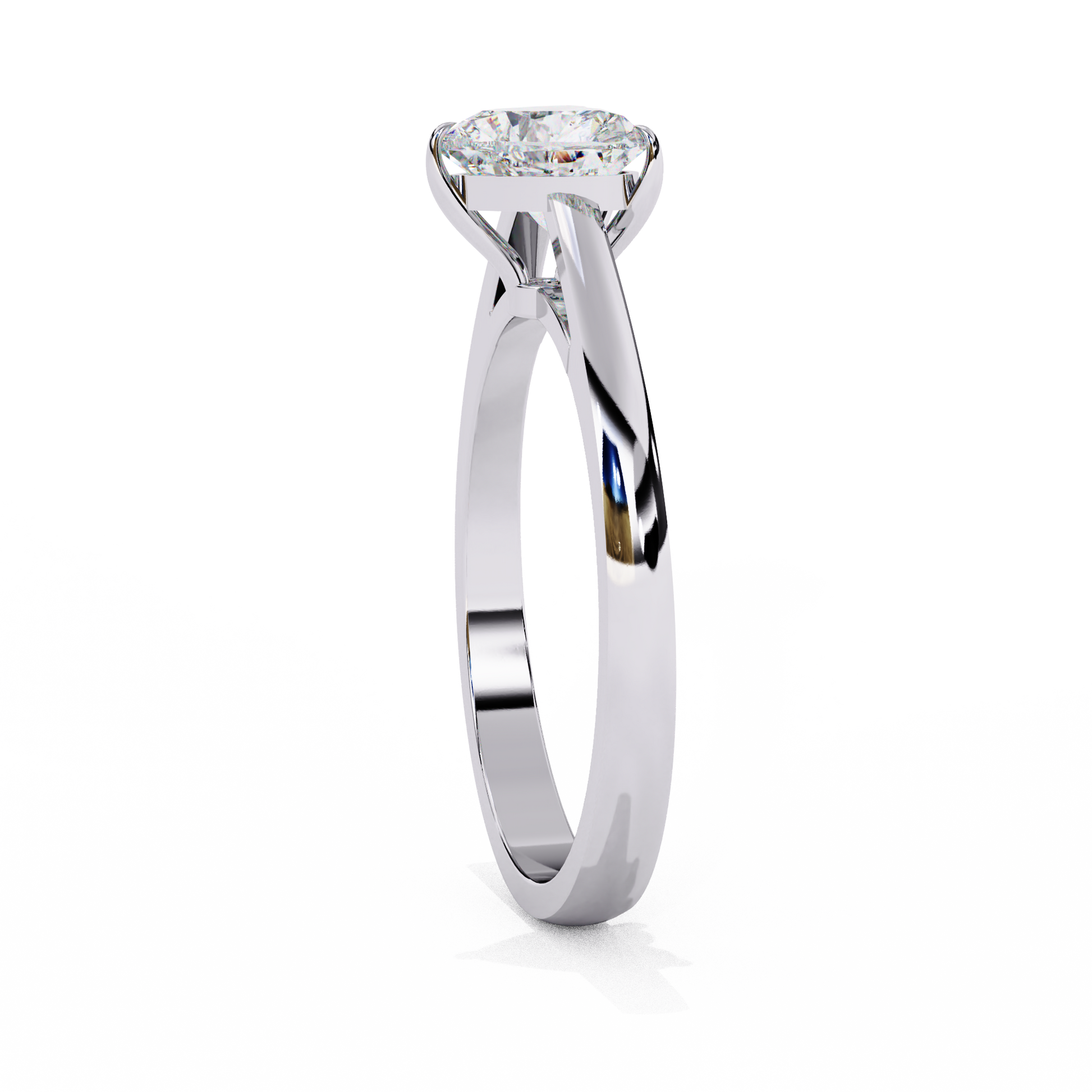 Snowed Heart - Pure Gold Lab Diamond Solitaire Ring