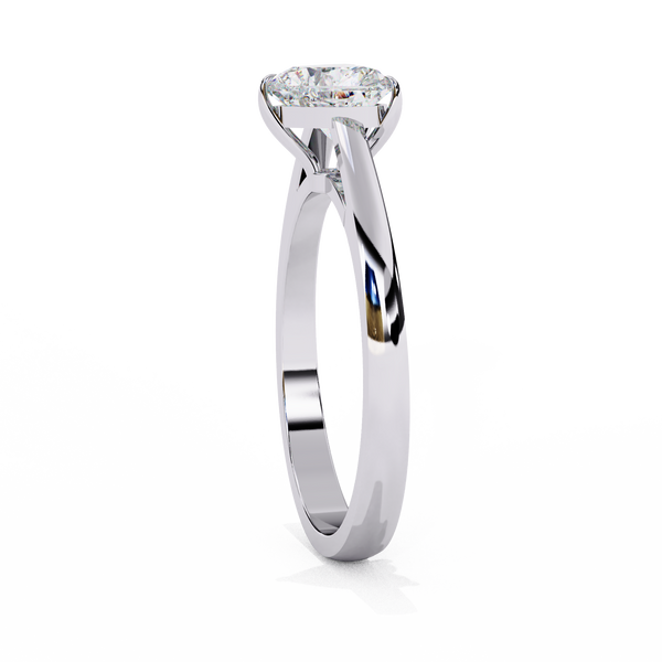 Lukson Snowed Heart Gold Lab Grown Diamond Solitaire Ring Online