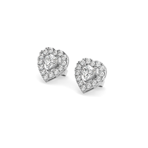 Snowed Heart Studs- Pure Gold Lab Diamond Earrings