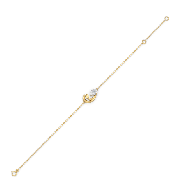 Baroque Grace 14K Gold - Oval Lab Grown Diamond Bracelet Online - Lukson 