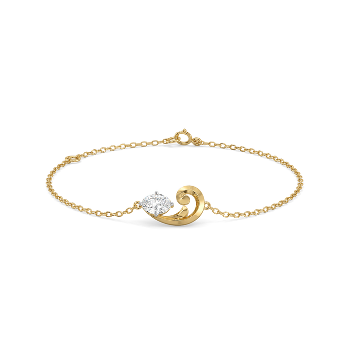 Baroque Grace - Pure Gold Oval Lab Diamond Bracelet