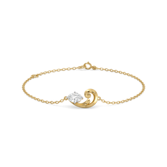 Baroque Grace - Pure Gold Oval Lab Diamond Bracelet