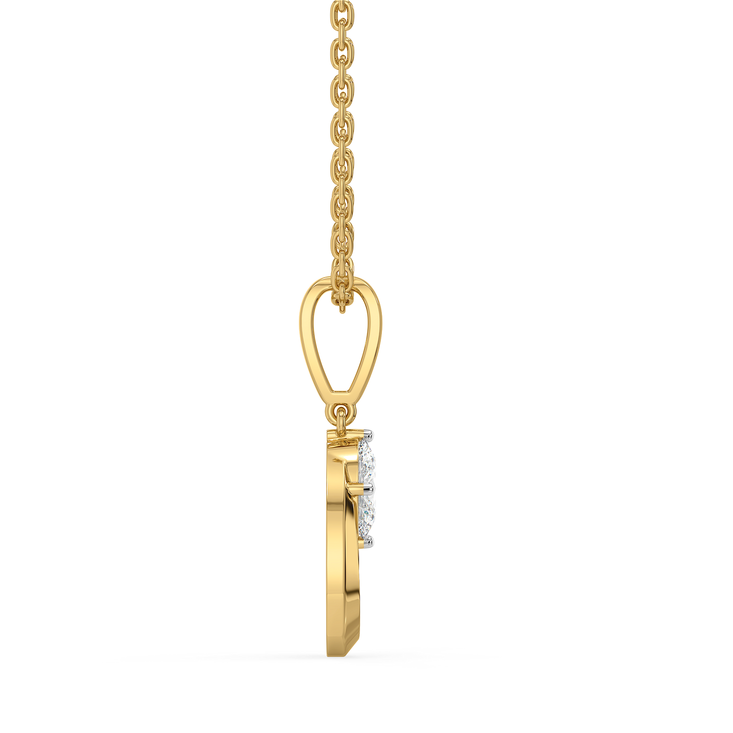 Baroque Grace - Pure Gold Oval Lab Diamond Pendant