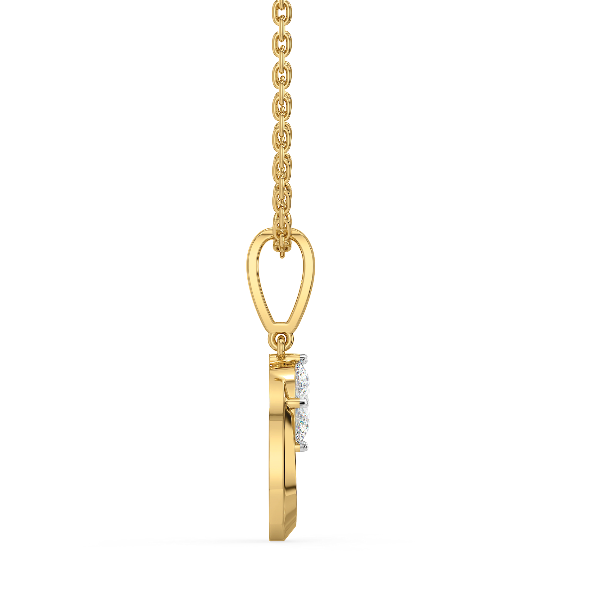 Baroque Grace - Pure Gold Oval Lab Diamond Pendant