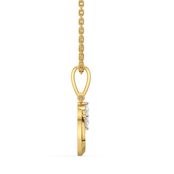 Baroque Grace - Pure Gold Oval Lab Diamond Pendant