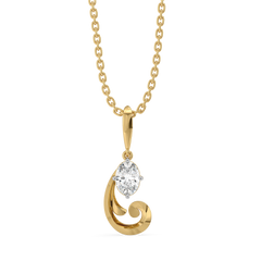 Baroque Grace - Pure Gold Oval Lab Diamond Pendant