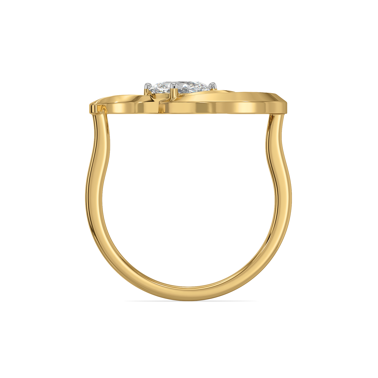 Baroque Grace - Pure Gold Oval Lab Diamond Ring