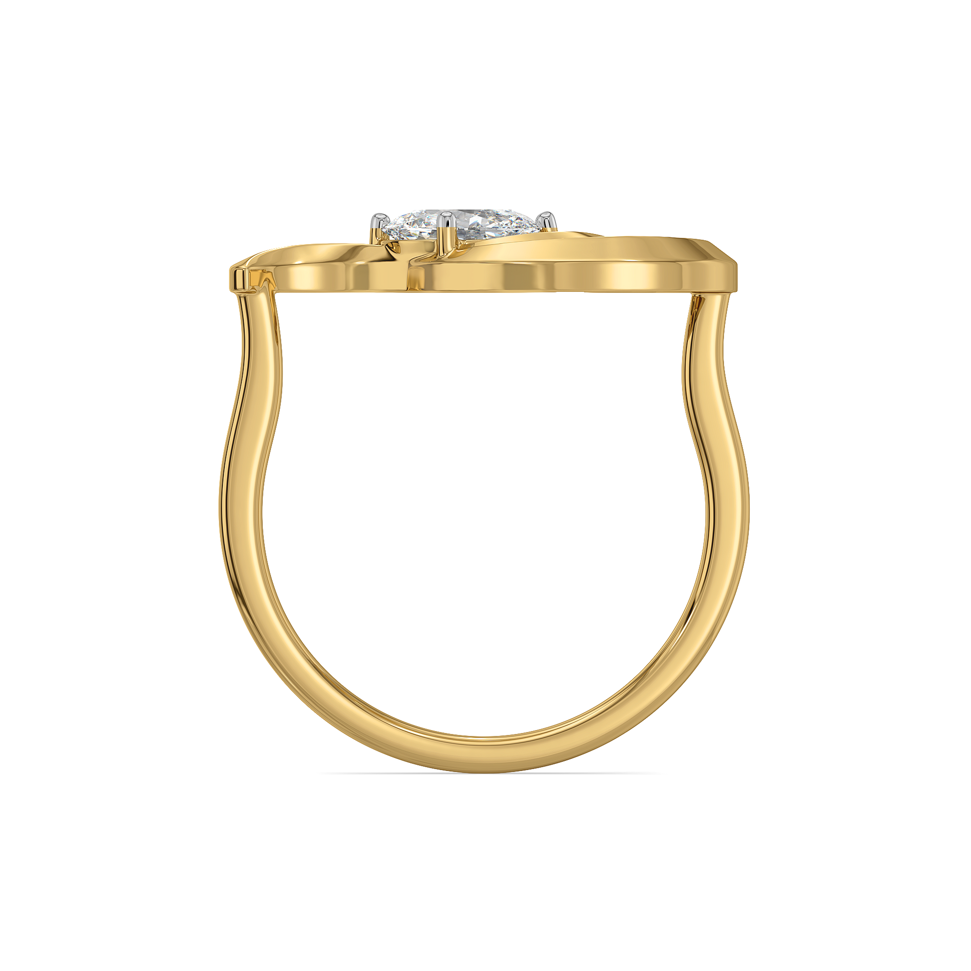Baroque Grace - Pure Gold Oval Lab Diamond Ring