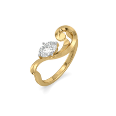 Baroque Grace - Pure Gold Oval Lab Diamond Ring